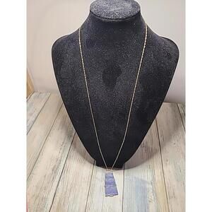 14 Inch Janecraft 925 Necklace With trapezoidal Lapis lazuli Stone Piece